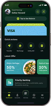 Mobile wallet app UI on iPhone