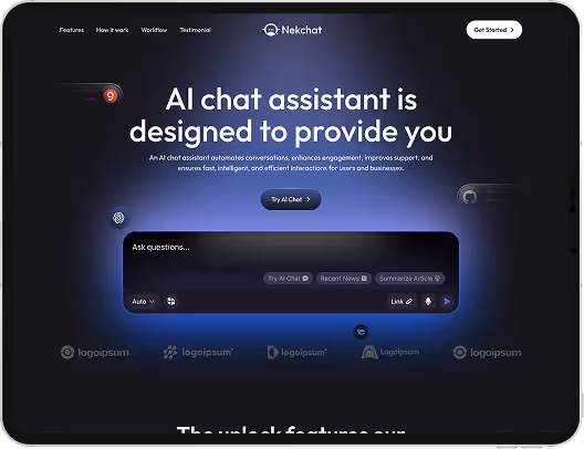 Nekchat messaging app UI on iPad