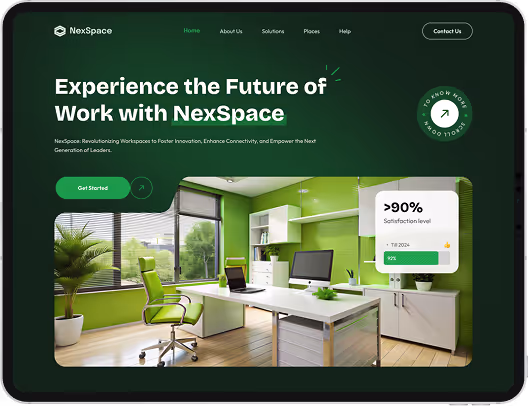 NextSpace workspace UI on iPad
