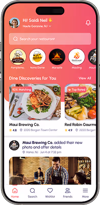 Plate restaurant app UI on iPhone