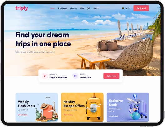 Triply travel planner UI on iPad
